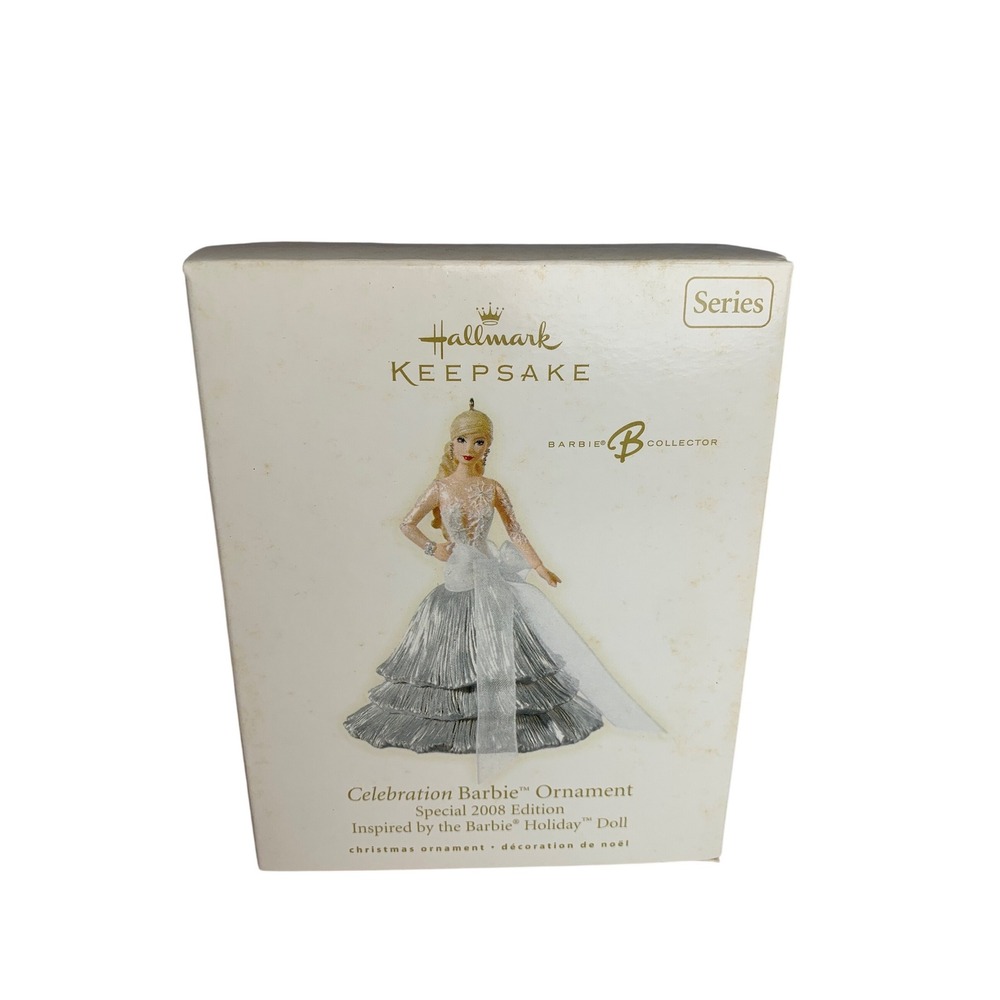 Hallmark‎ Keepsake Celebration Barbie Ornament Special 2008 Edition Silver Gown